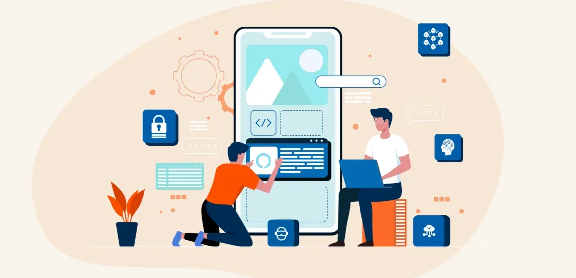 Business website and mobile experience illustration