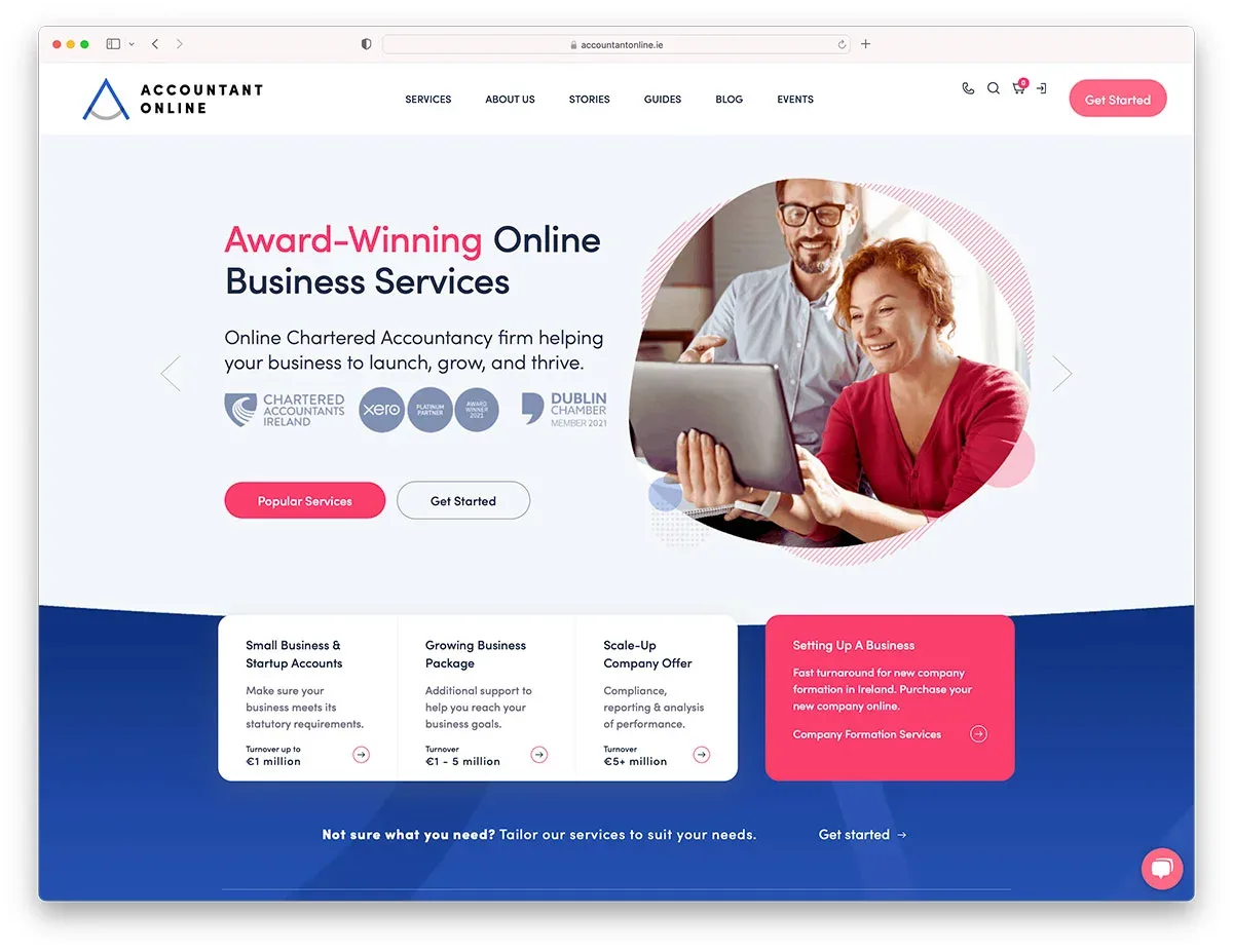 Business website template example