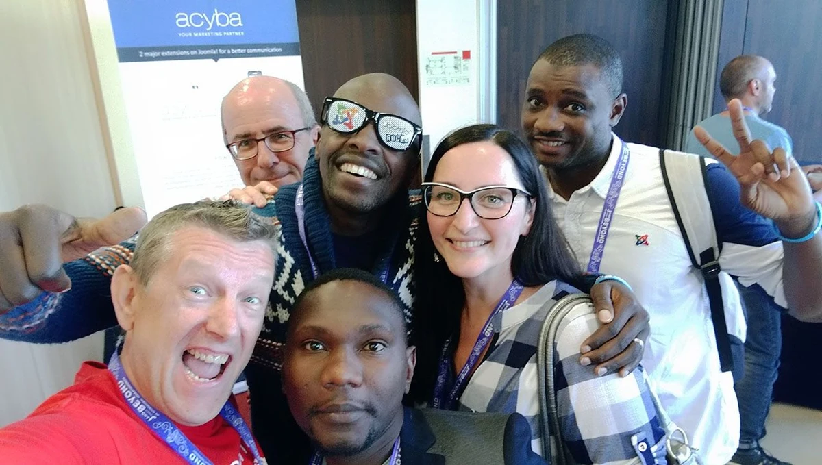 Fred Abu with Danuta Idzik, Sławomir Pieszczek, Ak Shehu, Djamel Kherbi and Opati Aswani at J and Beyond 2017, Kraków, Poland.