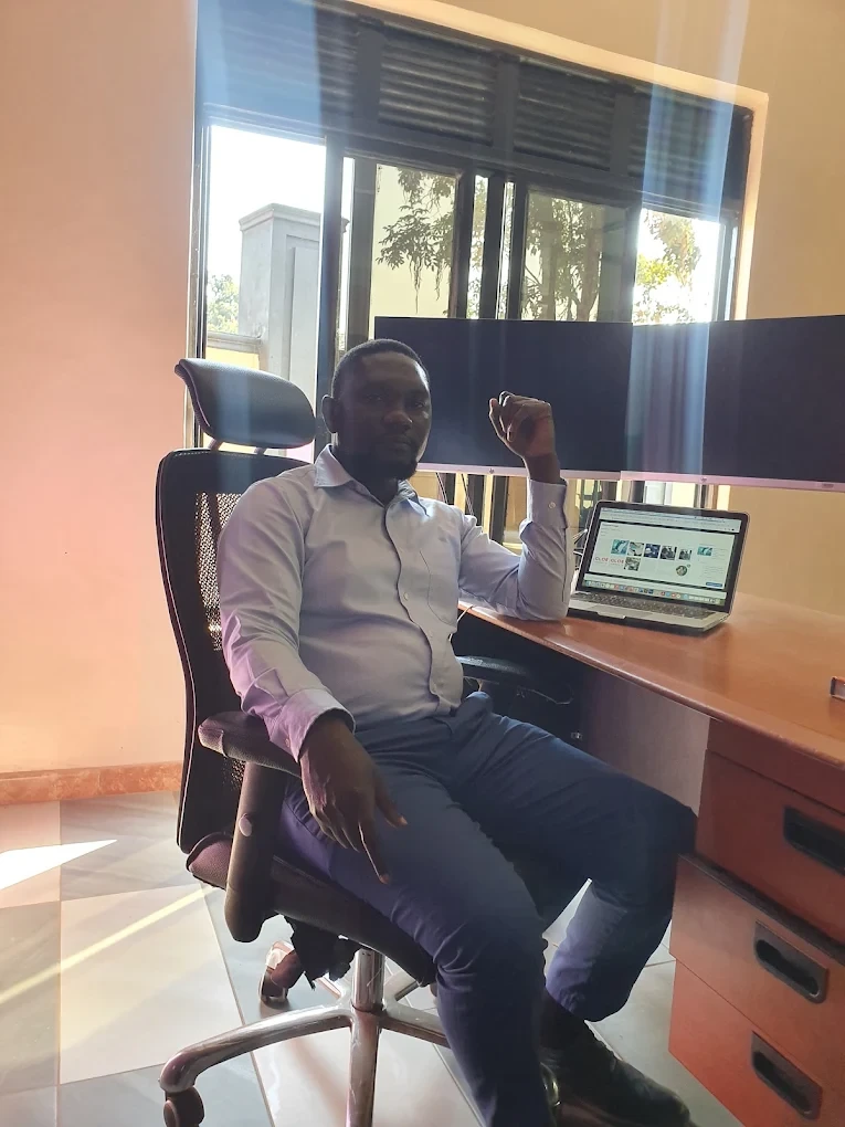 Fred Abunyanga at his work desk.