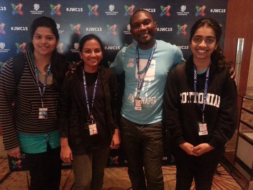 Fred Abunyanga with fellow community members in Bangalore, India.