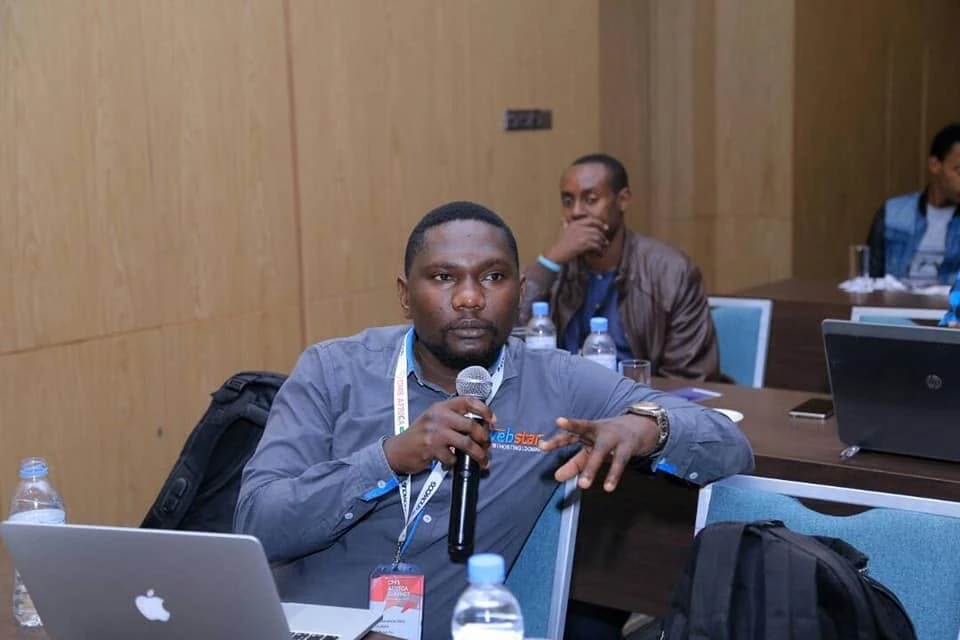 Fred Abunyanga taking part in CMS Africa Kigali, 2018.