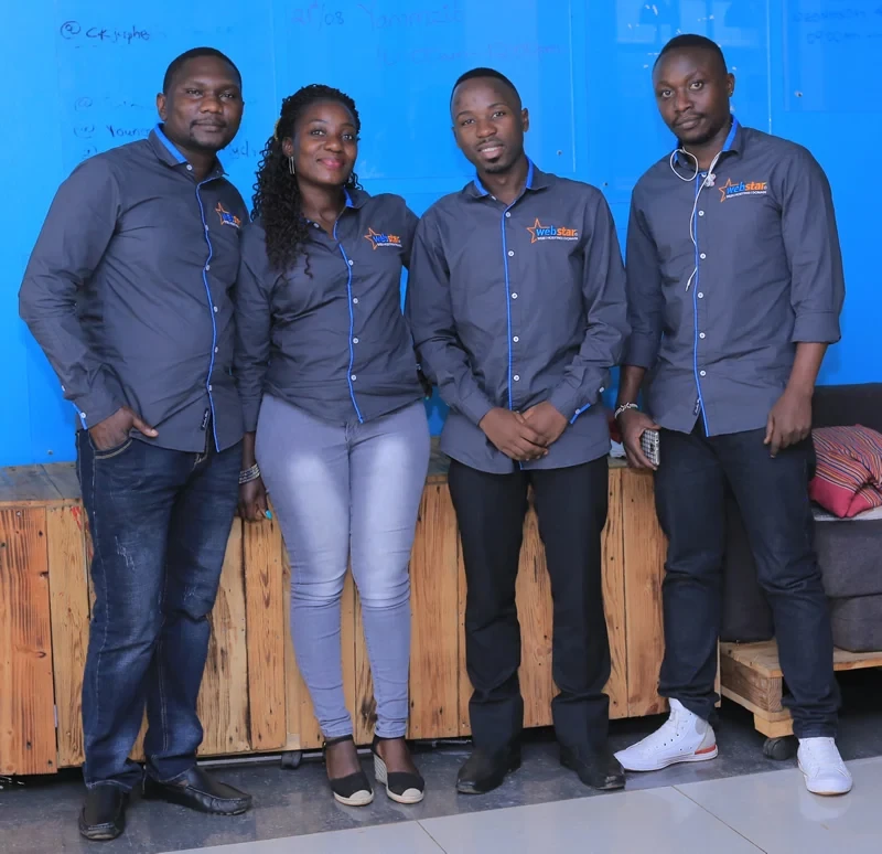 Fred Abunyanga with the Webstar Technologies team.