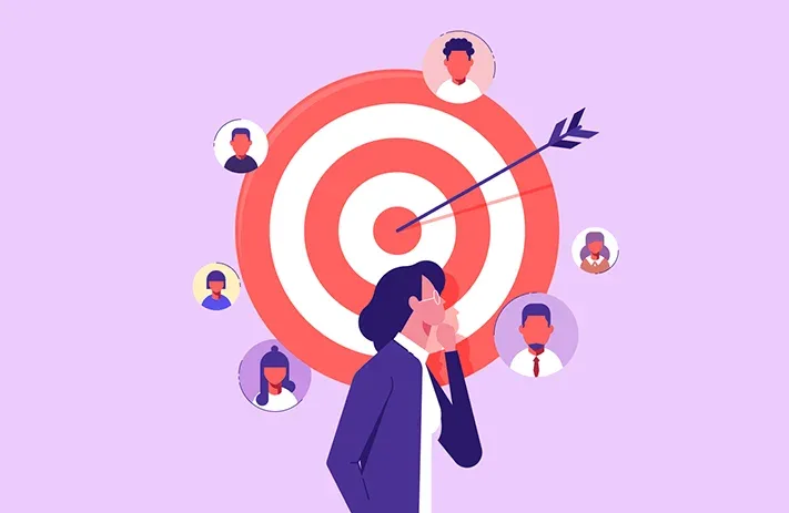 Audience segments around a target illustration