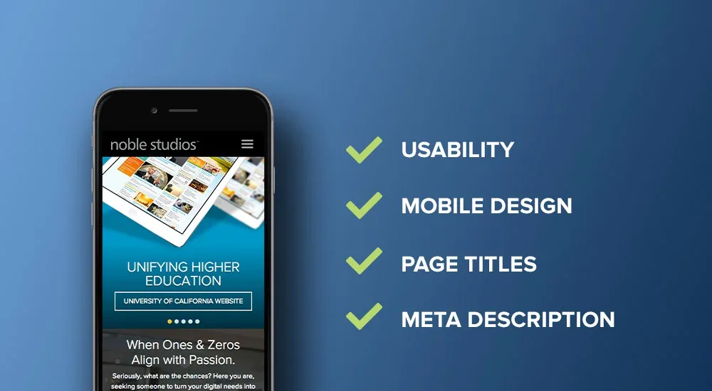 Mobile SEO checklist: usability, mobile design, titles and descriptions