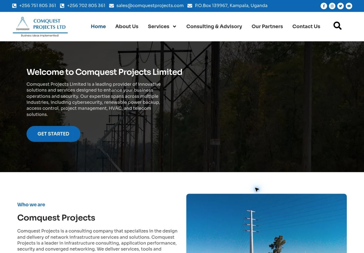 Comquest Projects — live website design preview