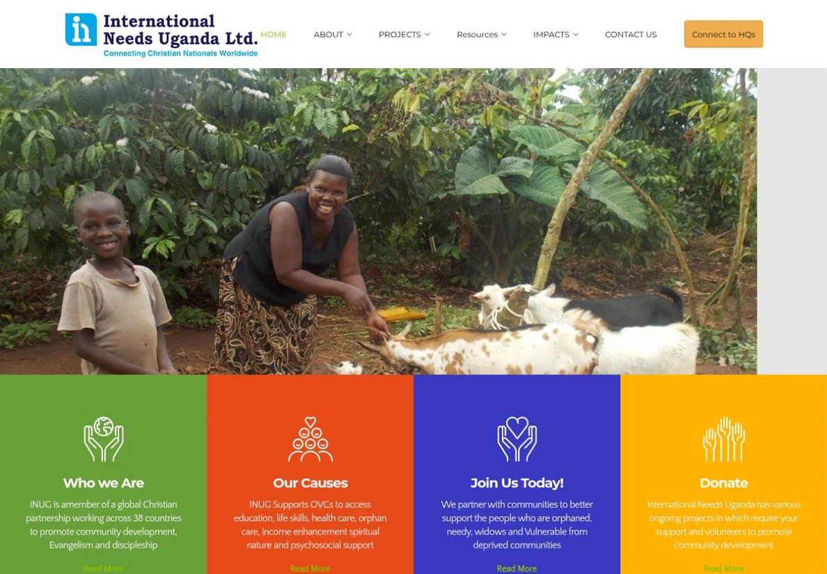International Needs Uganda — live website design preview