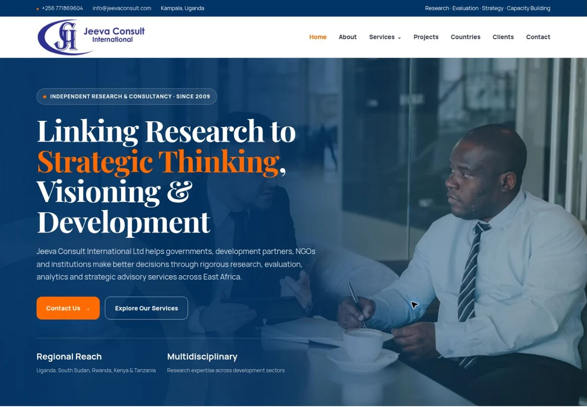 Jeeva Consult International — live website design preview