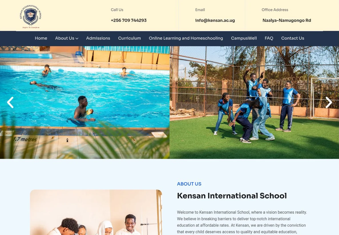 Kensan International School — live website design preview