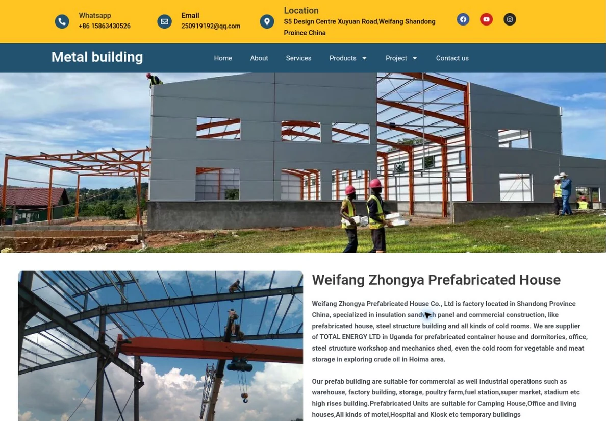 Metal Building Technology — live website design preview