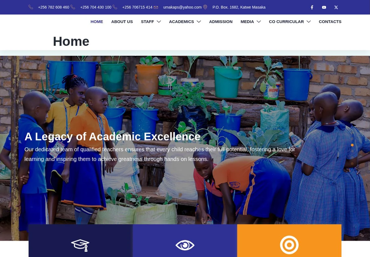 Uganda Martyrs School Katwe Masaka — live website design preview