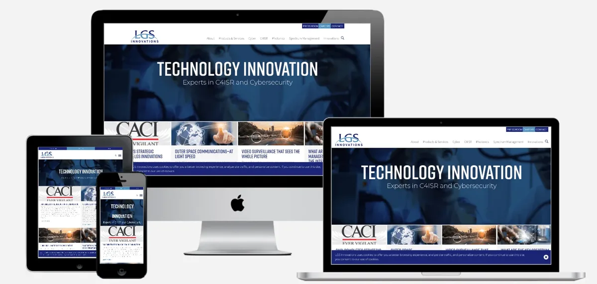 Business website displayed across desktop and mobile devices