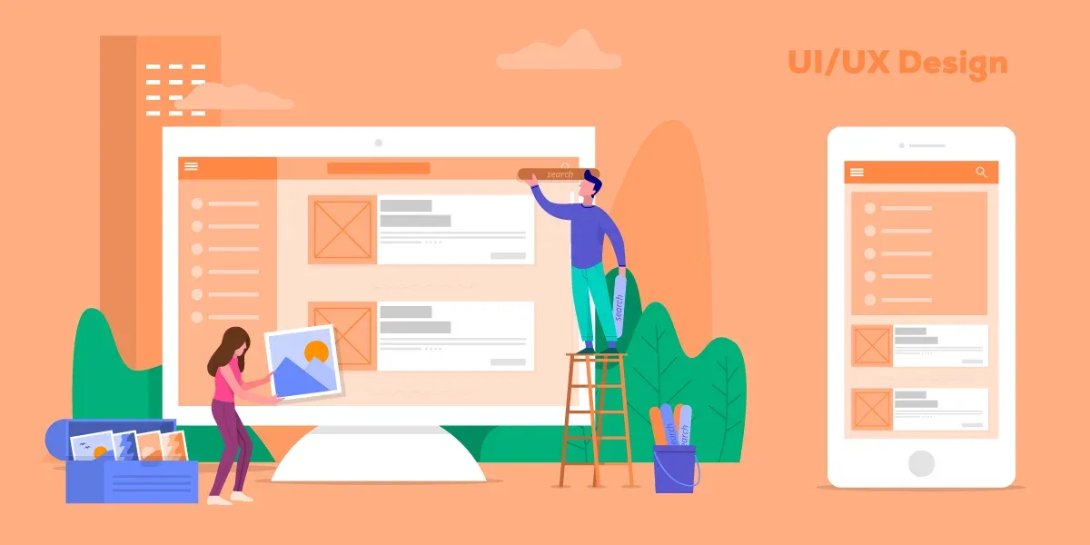 UI and UX interface design illustration