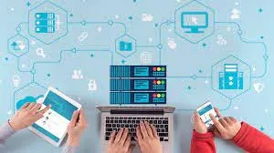 Hosting servers connected to computers and mobile devices