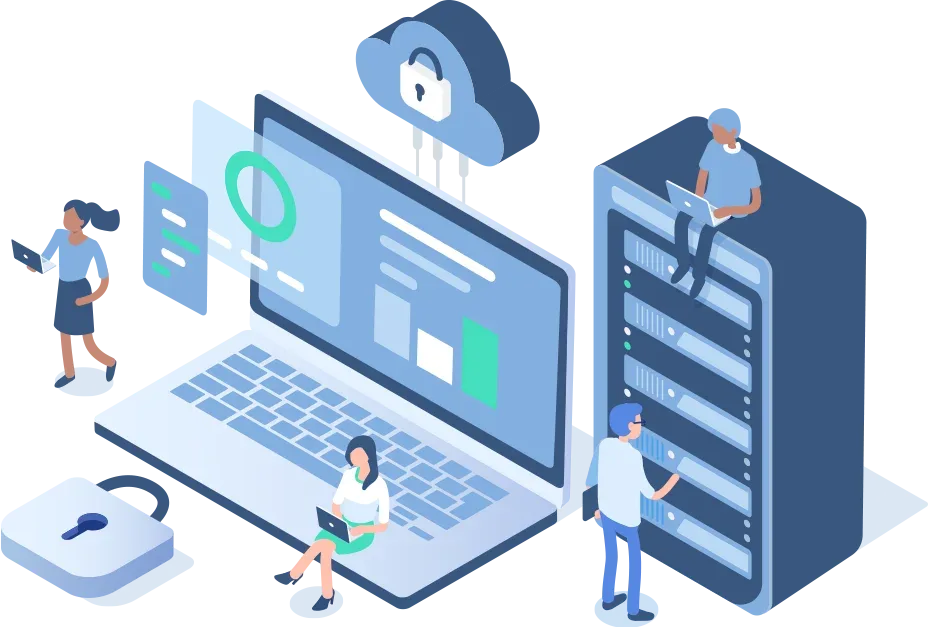 Website hosting and resource management illustration