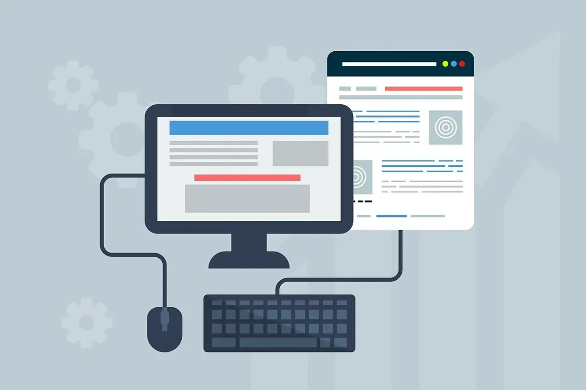 Desktop website redesign illustration