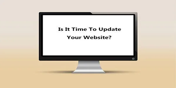 Desktop screen displaying a website update reminder