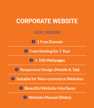 corporate website price